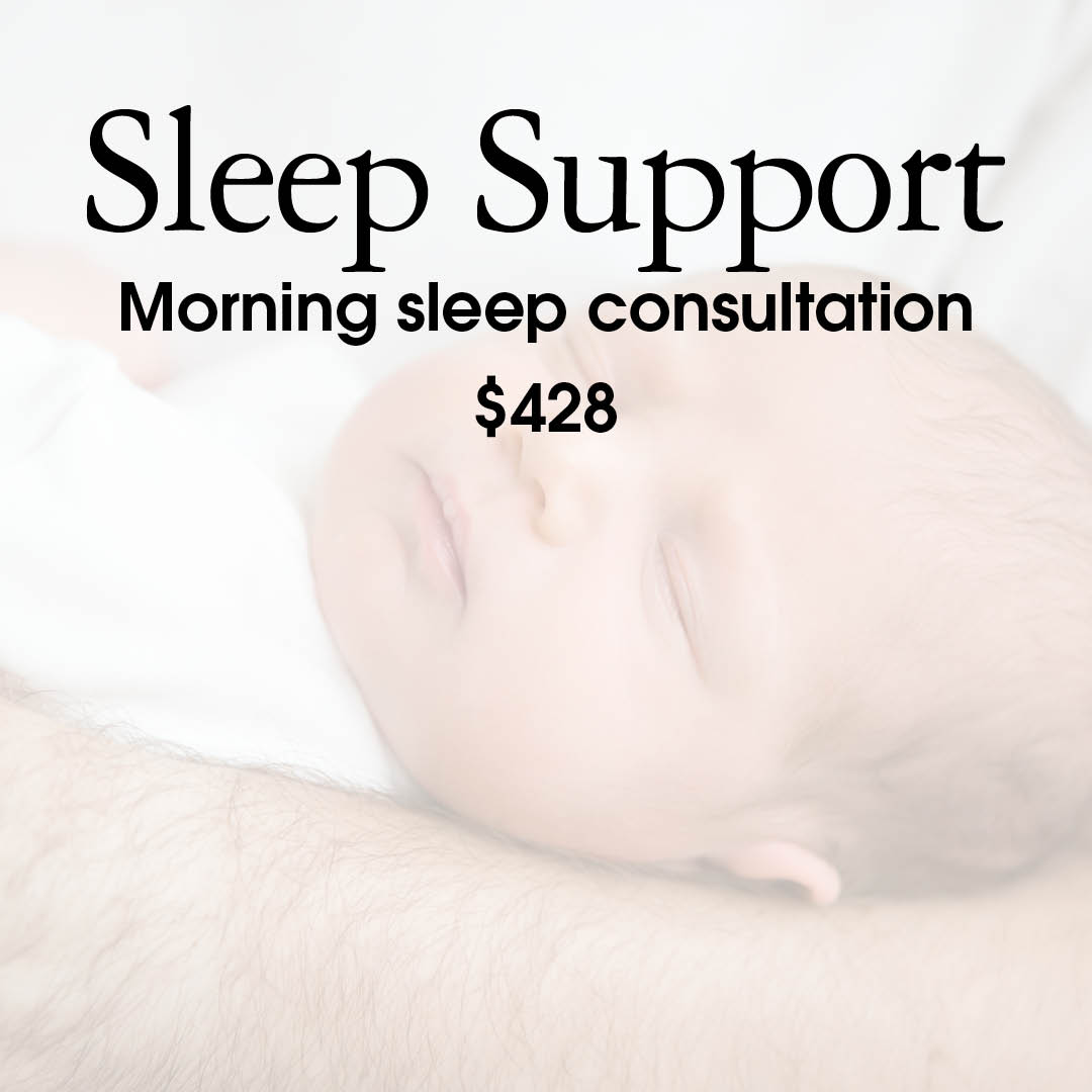 Sleep support: Morning consultation $428 Baby sleeping in fathers arms